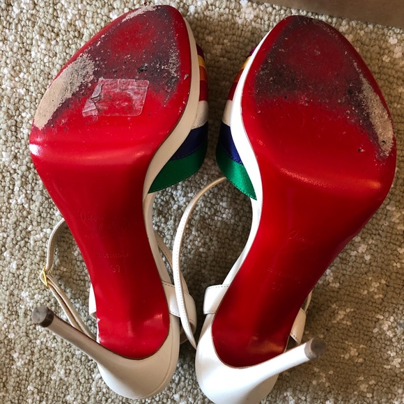 Christian Louboutin White/Multi Naseeba 120 Sandal - Picture 4 of 6